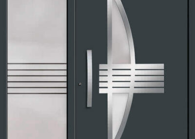 Porte en aluminium avec finition résistante aux intempéries