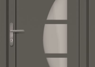 Porte en PVC résistante aux UV et aux chocs, offrant une durabilité et une surface qui ne se décolore pas.