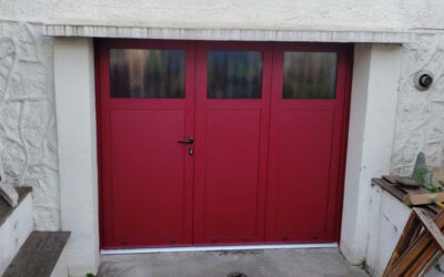 Installation d’une porte de garage 3 vantaux avec portillon à Laxou